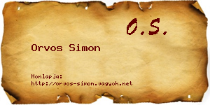 Orvos Simon névjegykártya